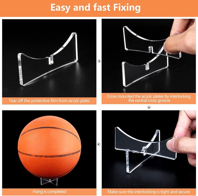 Evron Acrylic Display Rack for Baseball,Softball,Basketball,Football,Volleyball (1.97x1.1 inch and 3.54x1.3 inch) - Image 5